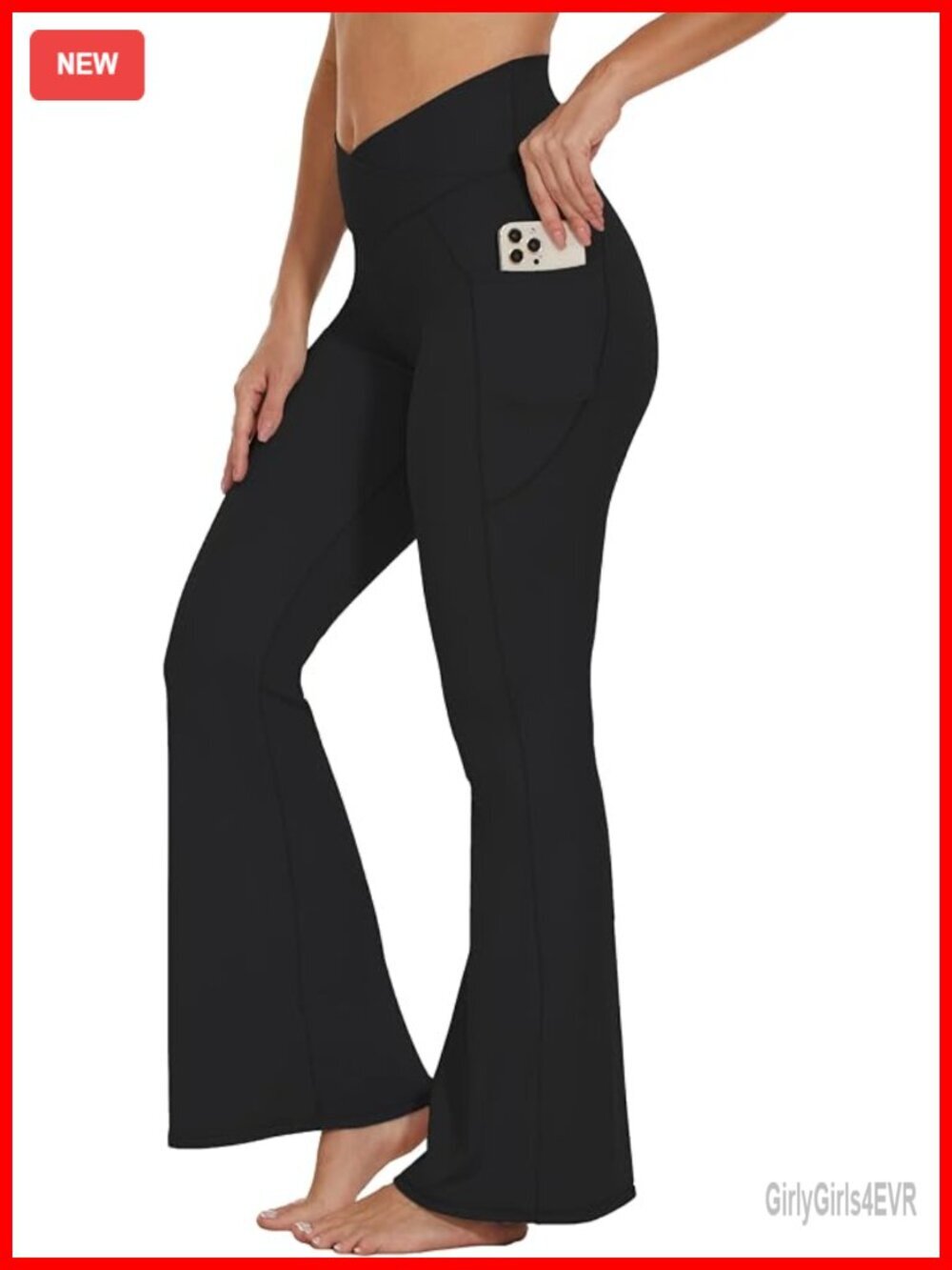Flare Crossover Leggings with Tummy Control, High Waist Wide Leg Yoga Pants